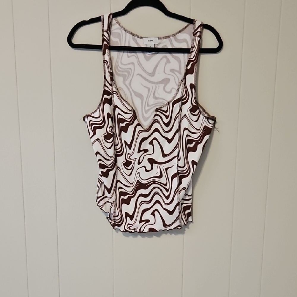 Chic Swirl Pattern Tank Top
